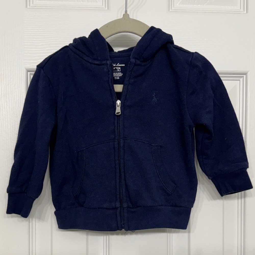 Ralph Lauren Baby Navy Zip-Up Hoodie